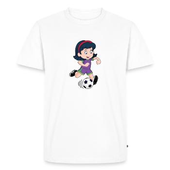 Girls' Football Girls Kicker Fun on the Ball - Men's Premium Organic T-Shirt - white - Front - Nico (187cm)