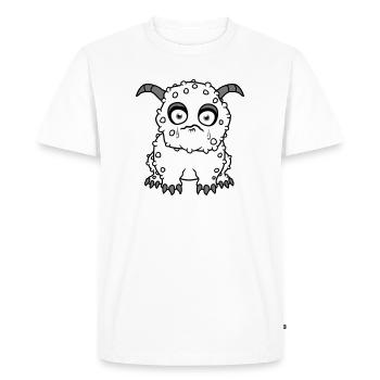 sad little monster cute sweet unhappy - Men's Premium Organic T-Shirt - white - Front - Nico (187cm)