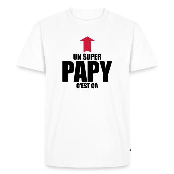 un super papy c'est ça - T-shirt Premium bio Homme - blanc - Devant - Nico (187cm)