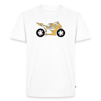 Moto Vélo Chopper Mobylette Roll - T-shirt Premium bio Homme - blanc - Devant - Nico (187cm)