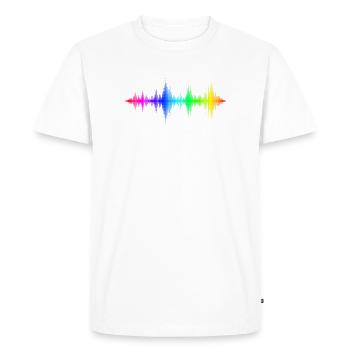 Ondes sonores arc-en-ciel - T-shirt Premium bio Homme - blanc - Devant - Nico (187cm)
