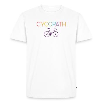 Gifts for Cyclists – Cycopath - Men's Premium Organic T-Shirt - white - Front - Nico (187cm)