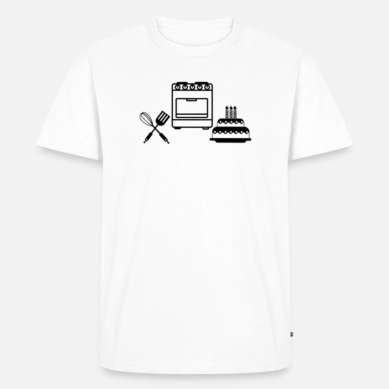 Backe einen Kuchen - Männer Premium Bio T-Shirt - Weiß