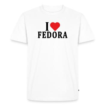 t-shirt I love Fedora gift t-shirt - Men's Premium Organic T-Shirt - white - Front - Nico (187cm)