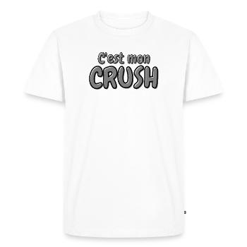 C'est mon crush, crush, béguin - T-shirt Premium bio Homme - blanc - Devant - Nico (187cm)