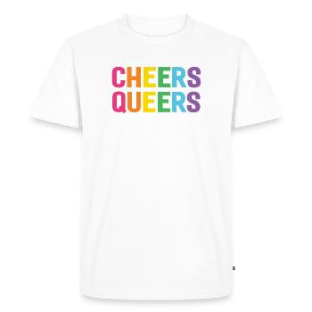 LGBTQ Cheers Queers - Men's Premium Organic T-Shirt - white - Front - Nico (187cm)