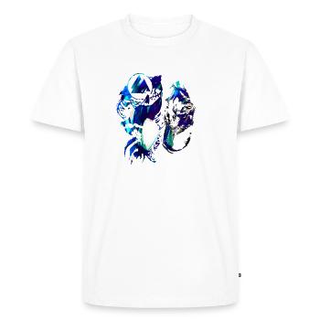Loup, Vikings, Teutons, Asgard, Midgard, Valhalla - T-shirt Premium bio Homme - blanc - Devant - Nico (187cm)
