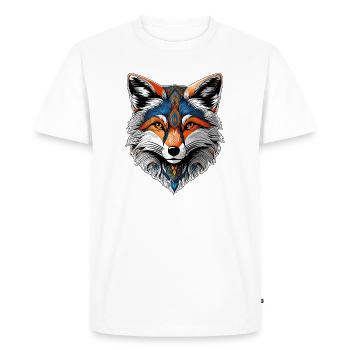 The head of a beautiful fox - Men's Premium Organic T-Shirt - white - Front - Nico (187cm)