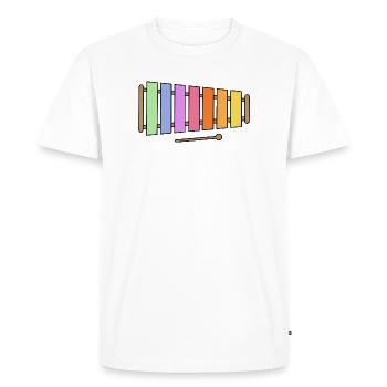 Xylophone, graphique coloré - T-shirt Premium bio Homme - blanc - Devant - Nico (187cm)