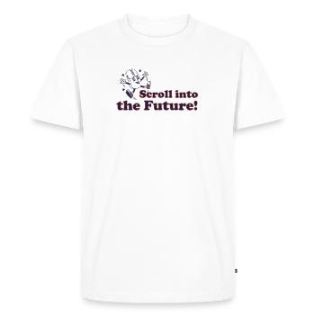 Faites défiler vers le futur ! - T-shirt Premium bio Homme - blanc - Devant - Nico (187cm)