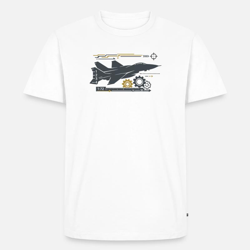 Jetgear Technikumflug Muster - Männer Premium Bio T-Shirt - Weiß