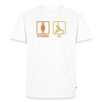 Yoga Stick Figure - Men's Premium Organic T-Shirt - white - Front - Nico (187cm)