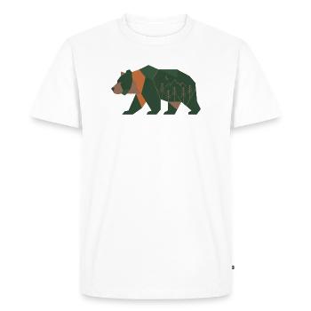 Geometric Forest Bear Moonlight - Men's Premium Organic T-Shirt - white - Front - Nico (187cm)
