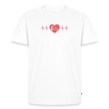 Motif du drapeau battement de cœur de la Turquie - T-shirt Premium bio Homme - blanc - Devant - Nico (187cm)