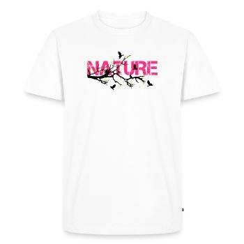 Nature en Rose Éclatante - T-shirt Premium bio Homme - blanc - Devant - Nico (187cm)