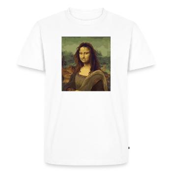 Monday Lisa Mona Lisa zerzaust Humor Kunst Montag - Men's Premium Organic T-Shirt - white - Front - Nico (187cm)