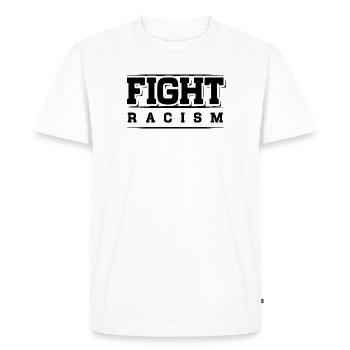 Contre le racisme - Fight Racism - Antiracisme - T-shirt Premium bio Homme - blanc - Devant - Nico (187cm)