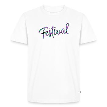 Fête - T-shirt Premium bio Homme - blanc - Devant - Nico (187cm)