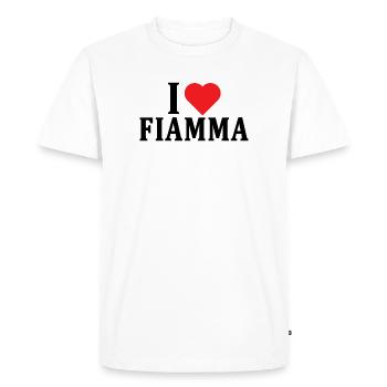 t-shirt I love Flame t-shirt idée cadeau - T-shirt Premium bio Homme - blanc - Devant - Nico (187cm)
