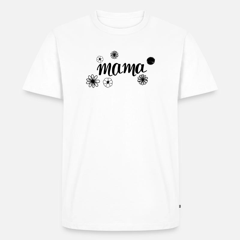 Mama im Blumenfeld - Männer Premium Bio T-Shirt - Weiß