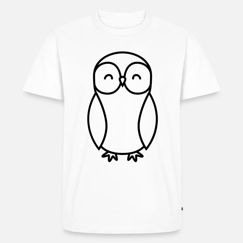 Eule Comic - Männer Premium Bio T-Shirt - Weiß