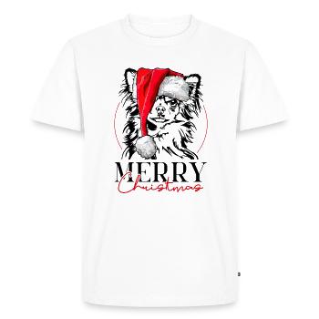 Père Noël Chihuahua Joyeux Noël Chiens Wilsigns - T-shirt Premium bio Homme - blanc - Devant - Nico (187cm)