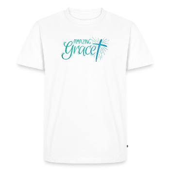 Lettrage Amazing Grace - T-shirt Premium bio Homme - blanc - Devant - Nico (187cm)