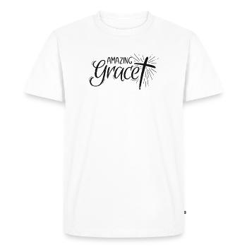 Lettrage Amazing Grace - T-shirt Premium bio Homme - blanc - Devant - Nico (187cm)