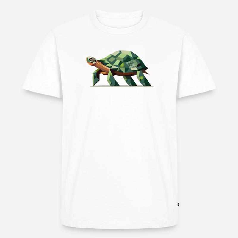 Stylized turtle in polygonal design - Men's Premium Organic T-Shirt - white