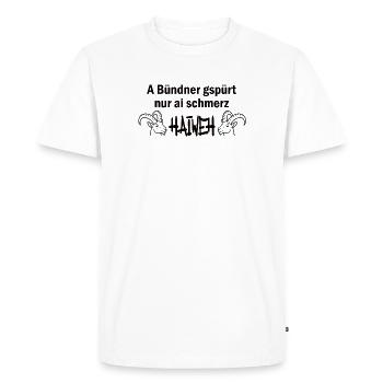 Graubünden only feels ai schmärz haiweh - Men's Premium Organic T-Shirt - white - Front - Nico (187cm)