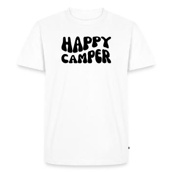Happy Camper - Men's Premium Organic T-Shirt - white - Front - Nico (187cm)