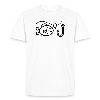 Funny Fish Fishing Fishing Fishing Club - Men's Premium Organic T-Shirt - white - Front - Nico (187cm)