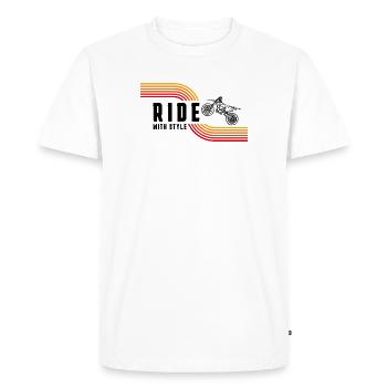 Moto rétro vintage - T-shirt Premium bio Homme - blanc - Devant - Nico (187cm)