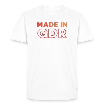 Fabriqué en RDA - T-shirt Premium bio Homme - blanc - Devant - Nico (187cm)