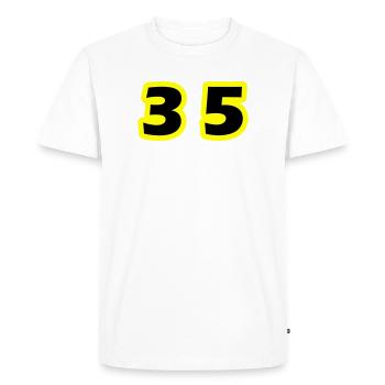 35 Symbole numérique - T-shirt Premium bio Homme - blanc - Devant - Nico (187cm)