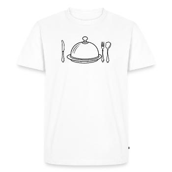 I eat, therefore I am - Men's Premium Organic T-Shirt - white - Front - Nico (187cm)