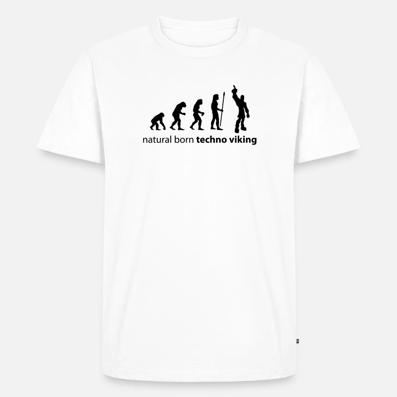 evolution_techno_viking - Männer Premium Bio T-Shirt - Weiß