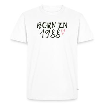 BORN IN1988 - Men's Premium Organic T-Shirt - white - Front - Nico (187cm)