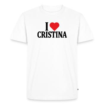 T-shirt I love Cristina t-shirt gift idea - Men's Premium Organic T-Shirt - white - Front - Nico (187cm)