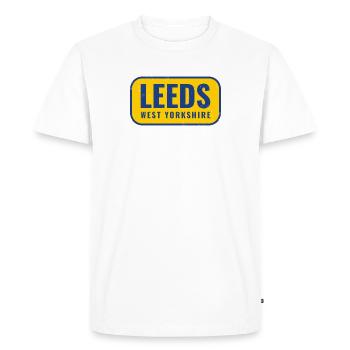 Conception de l’enseigne Leeds West Yorkshire - T-shirt Premium bio Homme - blanc - Devant - Nico (187cm)