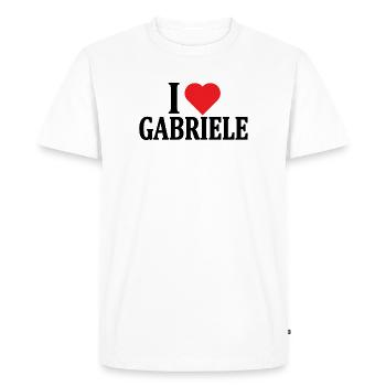t-shirt J’adore Gabriele idée cadeau t-shirt - T-shirt Premium bio Homme - blanc - Devant - Nico (187cm)