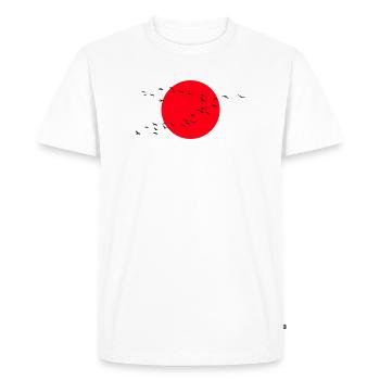 Grues d’oies sauvages Printemps - T-shirt Premium bio Homme - blanc - Devant - Nico (187cm)