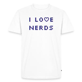 J’adore les nerds - T-shirt Premium bio Homme - blanc - Devant - Nico (187cm)