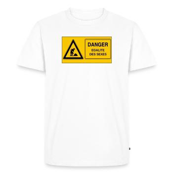 Egalité des sexes - T-shirt Premium bio Homme - blanc - Devant - Nico (187cm)