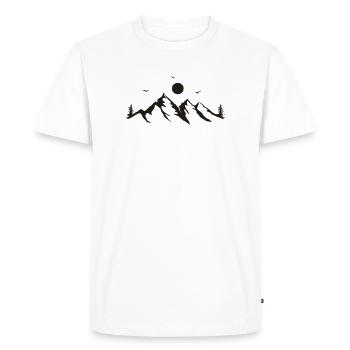 Mountains - Men's Premium Organic T-Shirt - white - Front - Nico (187cm)