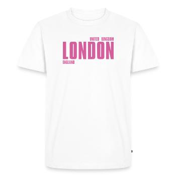 Londres – Angleterre Lyric Design - T-shirt Premium bio Homme - blanc - Devant - Nico (187cm)