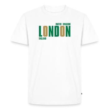 Londres – Angleterre Lyric Design - T-shirt Premium bio Homme - blanc - Devant - Nico (187cm)
