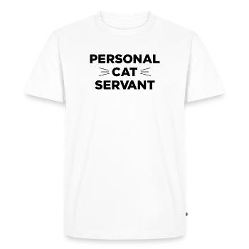 Serviteur Chat Personnel - T-shirt Premium bio Homme - blanc - Devant - Nico (187cm)