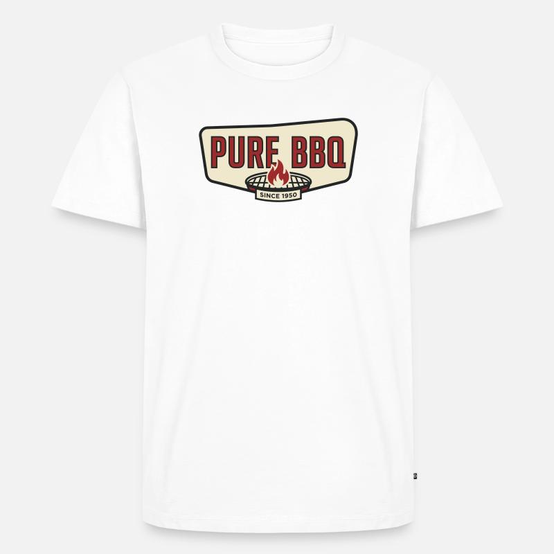 Pure Barbecue Retro Pitmaster Grill - Männer Premium Bio T-Shirt - Weiß
