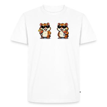 Cocktails de hamsters du soleil - T-shirt Premium bio Homme - blanc - Devant - Nico (187cm)